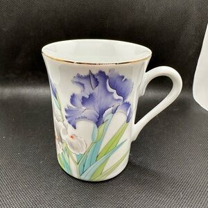 Otagiri Floral Mug with Purple and Green Design